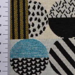 SCHÖNER LEBEN. Vorhang geometrisch Kreise weiß schwarz bunt 245cm oder Wunschlänge