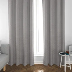 SCHÖNER LEBEN. Vorhang Glamour Schuppen Fächer hellgrau silberfarbig 245cm oder Wunschlänge