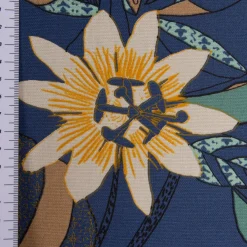 SCHÖNER LEBEN. Vorhang große Blumen blau bunt 245cm oder Wunschlänge