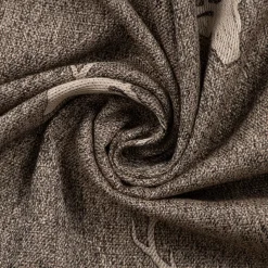 SCHÖNER LEBEN. Vorhang Jacquard Hirschkopf mit Geweih braun beige 245cm oder Wunschlänge