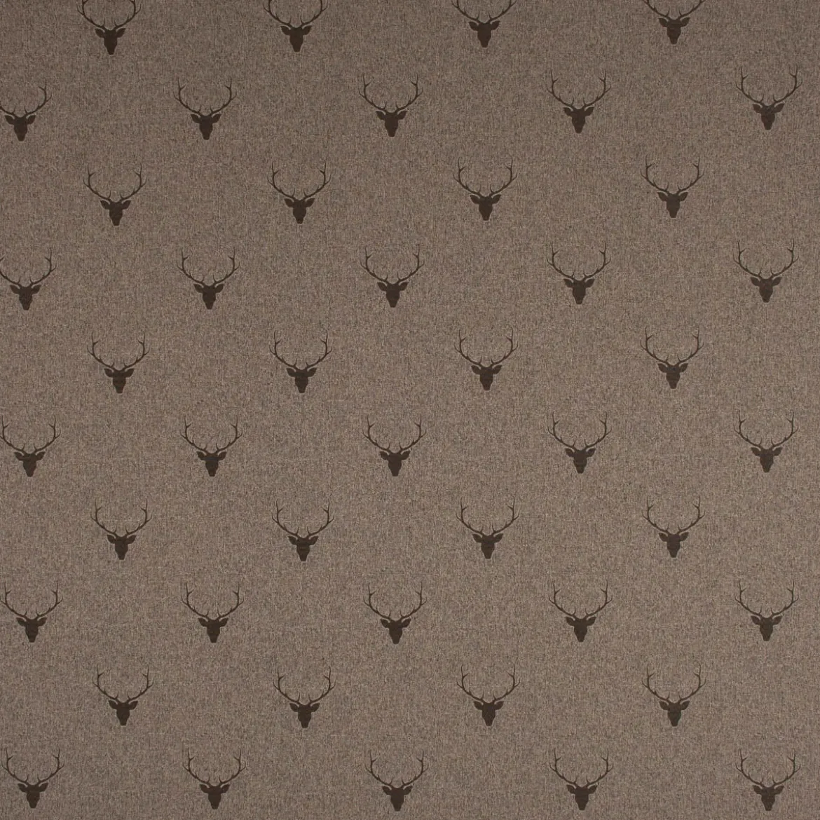 SCHÖNER LEBEN. Vorhang Jacquard Hirschkopf mit Geweih braun dunkelbraun 245cm oder Wunschlänge