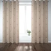 SCHÖNER LEBEN. Vorhang Jacquard Hirschkopf mit Geweih beige hellbraun 245cm oder Wunschlänge