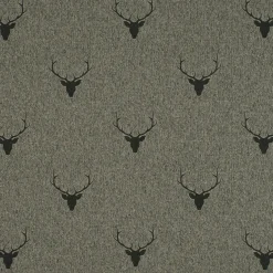 SCHÖNER LEBEN. Vorhang Jacquard Hirschkopf mit Geweih grün dunkelgrün 245cm oder Wunschlänge