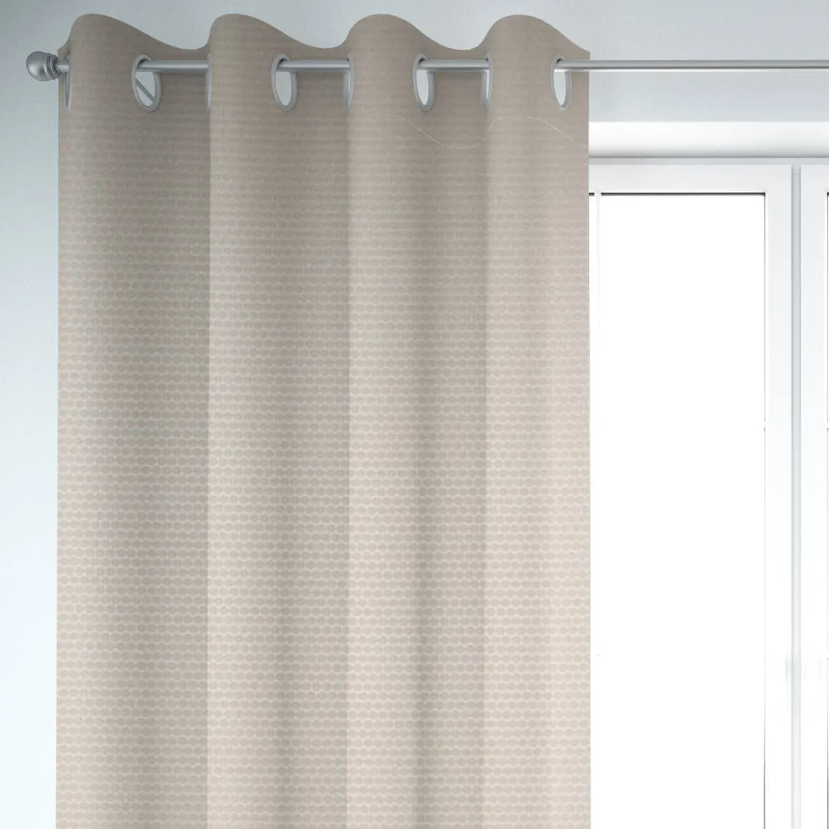 SCHÖNER LEBEN. Vorhang Jacquard Punkte beige dunkelbeige 245cm oder Wunschlänge