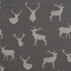 SCHÖNER LEBEN. Vorhang Jacquard mit Hirschen hellgrau grau 245cm oder Wunschlänge