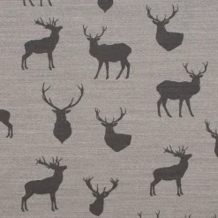 SCHÖNER LEBEN. Vorhang Jacquard mit Hirschen grau hellgrau 245cm oder Wunschlänge