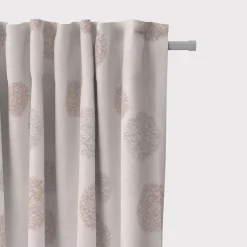 SCHÖNER LEBEN. Vorhang Jacquard Satinlook Kreise beidseitig beige rosenholz 245cm oder Wunschlänge