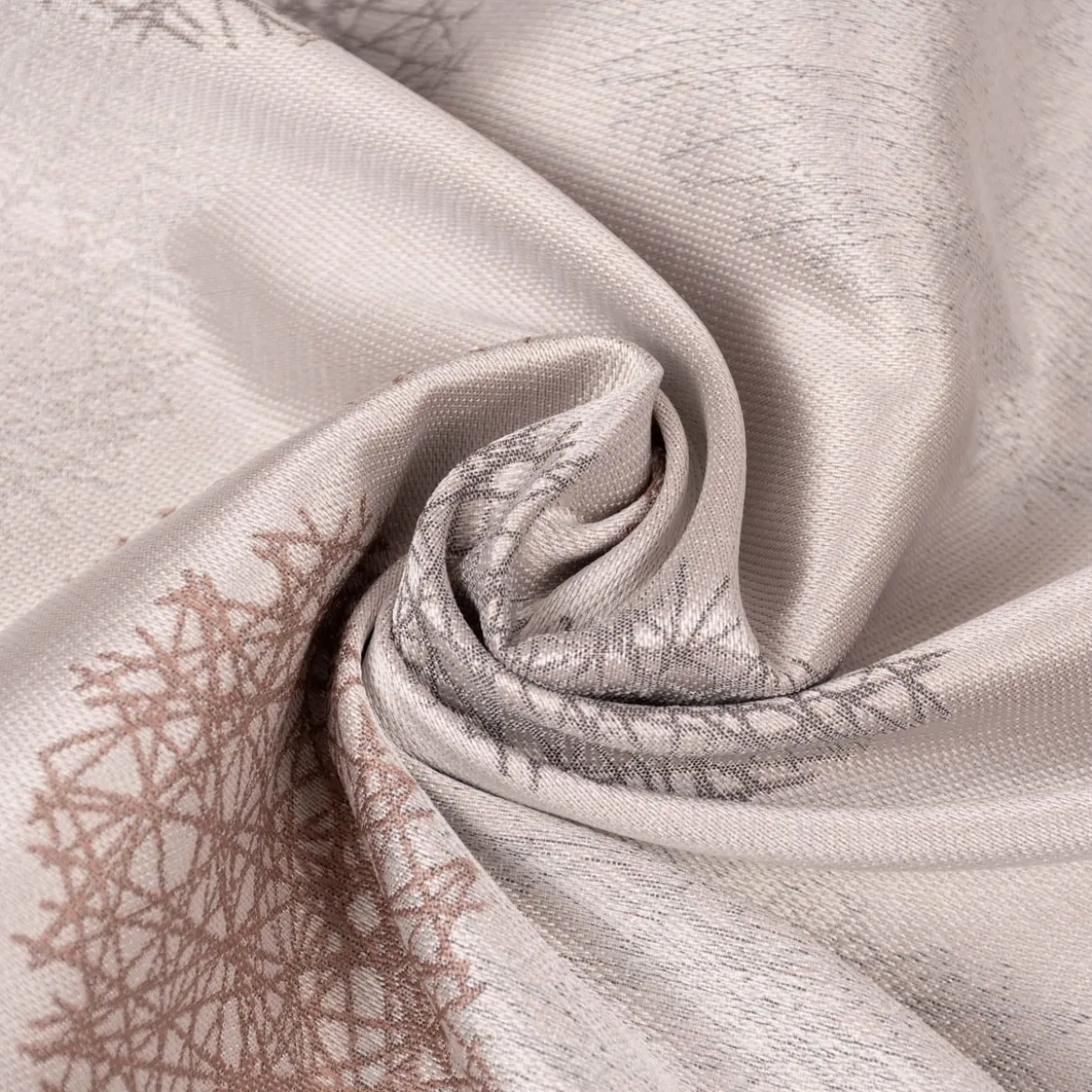 SCHÖNER LEBEN. Vorhang Jacquard Satinlook Kreise beidseitig beige rosenholz 245cm oder Wunschlänge