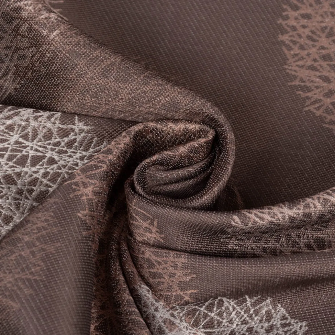 SCHÖNER LEBEN. Vorhang Jacquard Satinlook Kreise beidseitig rosenholz beige 245cm oder Wunschlänge