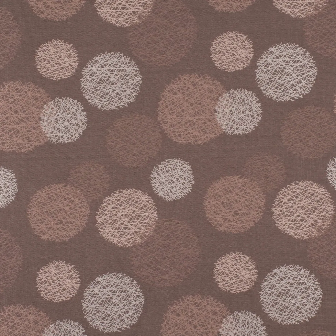 SCHÖNER LEBEN. Vorhang Jacquard Satinlook Kreise beidseitig rosenholz beige 245cm oder Wunschlänge