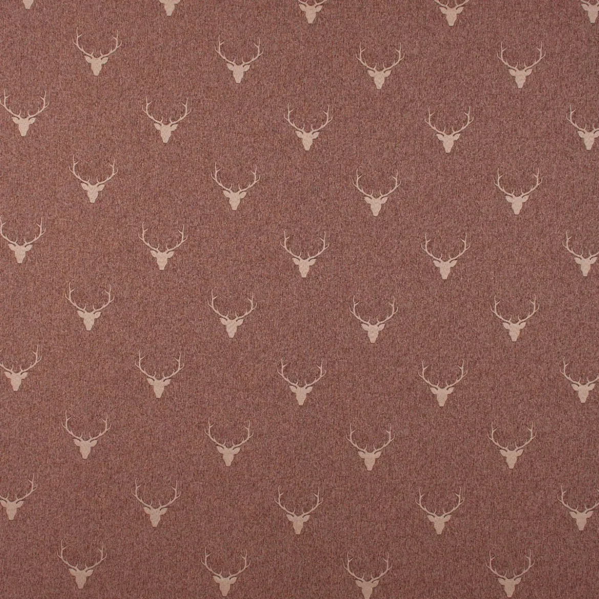 SCHÖNER LEBEN. Vorhang Jacquard Hirschkopf mit Geweih rotbraun beige 245cm oder Wunschlänge