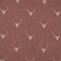 SCHÖNER LEBEN. Vorhang Jacquard Hirschkopf mit Geweih rotbraun beige 245cm oder Wunschlänge
