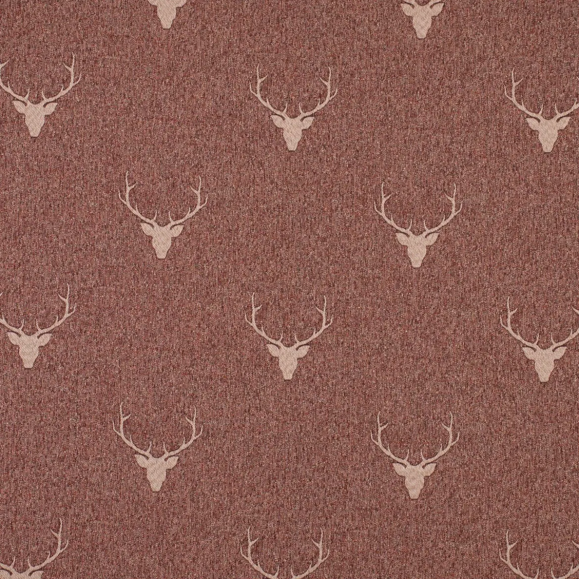 SCHÖNER LEBEN. Vorhang Jacquard Hirschkopf mit Geweih rotbraun beige 245cm oder Wunschlänge