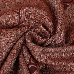 SCHÖNER LEBEN. Vorhang Jacquard Hirschkopf mit Geweih rotbraun dunkelrot 245cm oder Wunschlänge