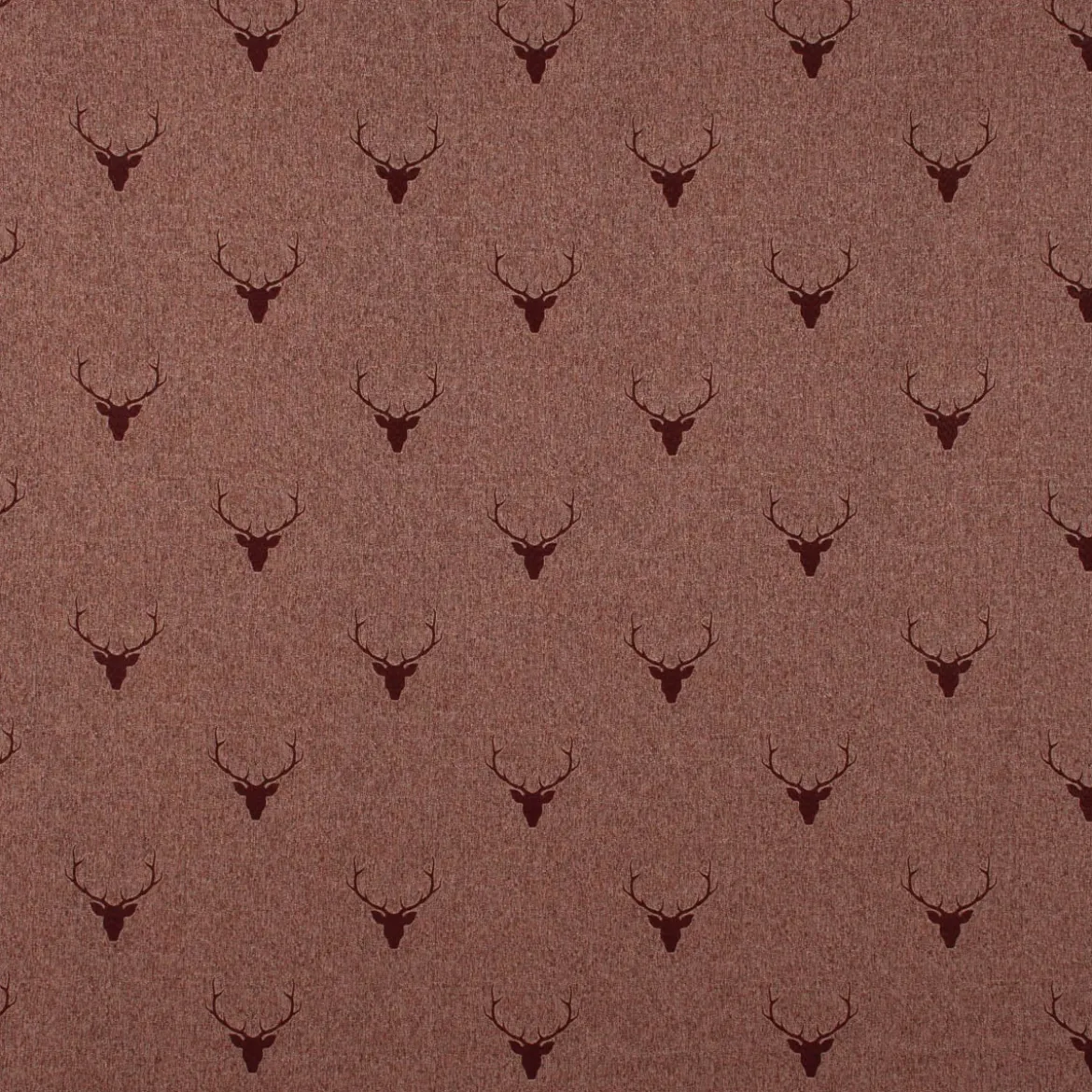 SCHÖNER LEBEN. Vorhang Jacquard Hirschkopf mit Geweih rotbraun dunkelrot 245cm oder Wunschlänge