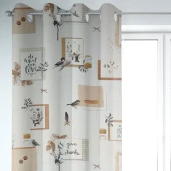 SCHÖNER LEBEN. Vorhang Lebensweisheiten beige 245cm oder Wunschlänge