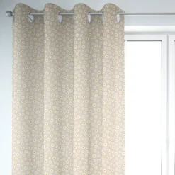 SCHÖNER LEBEN. Vorhang Leinenlook Daisy Sweet Garden Gänseblümchen Blüten natur weiß 245cm oder Wunschlänge