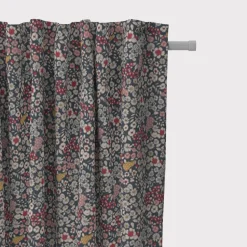 SCHÖNER LEBEN. Vorhang Leinenlook Blossom Dream Blüten blau pink gelb 245cm oder Wunschlänge
