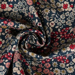 SCHÖNER LEBEN. Vorhang Leinenlook Blossom Dream Blüten blau pink gelb 245cm oder Wunschlänge