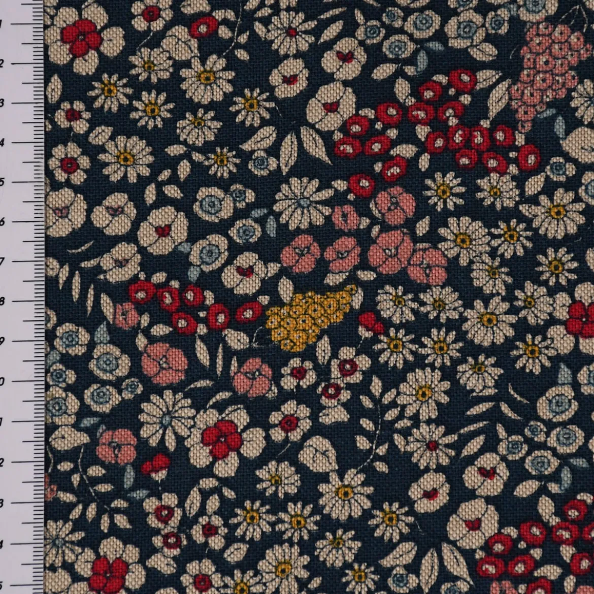 SCHÖNER LEBEN. Vorhang Leinenlook Blossom Dream Blüten blau pink gelb 245cm oder Wunschlänge