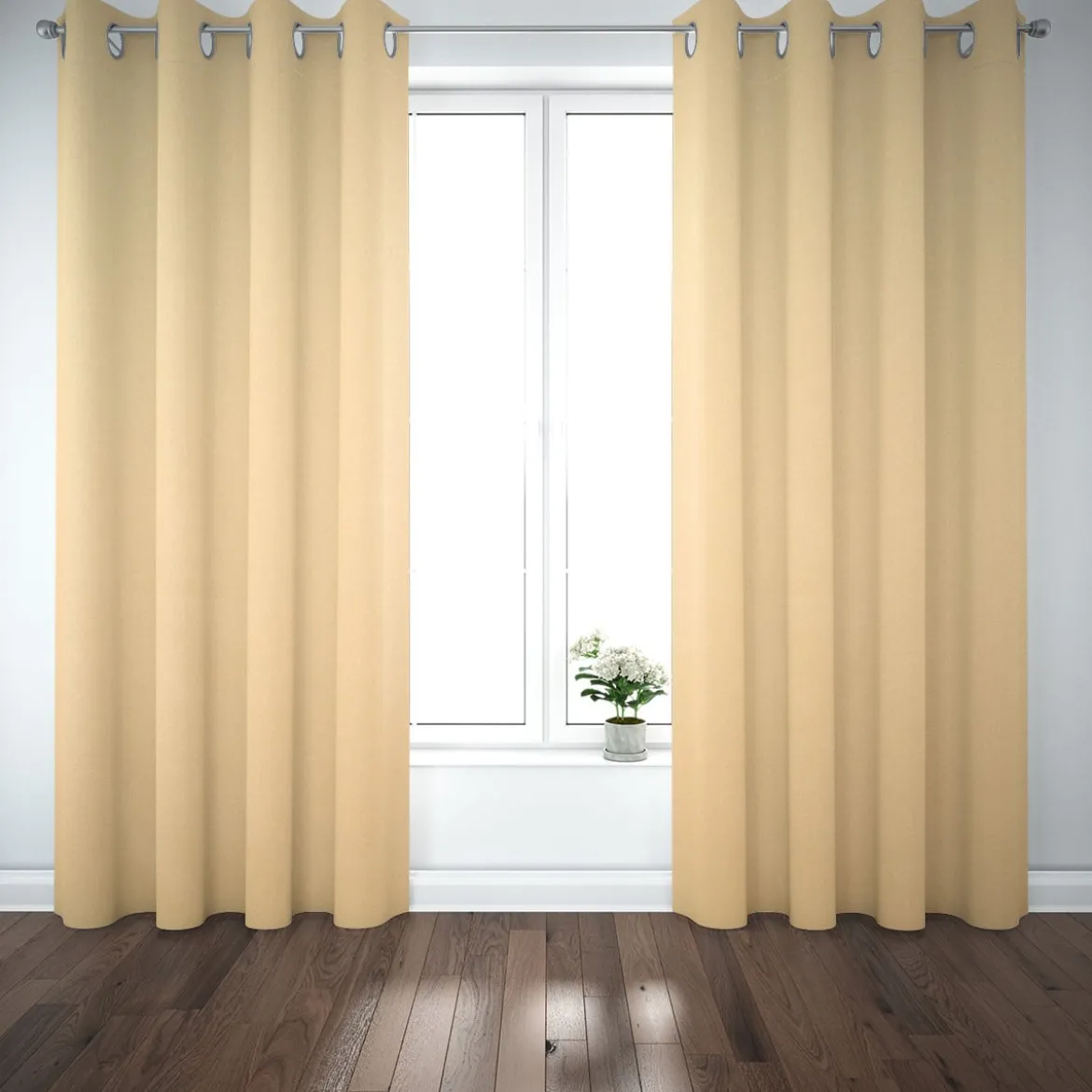 SCHÖNER LEBEN. Vorhang Leinenlook uni pastell gelb 245cm oder Wunschlänge