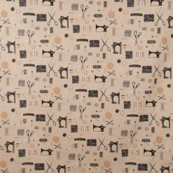 SCHÖNER LEBEN. Vorhang Leinenlook Sewing Atelier Nähzubehör natur schwarz 245cm oder Wunschlänge