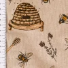 SCHÖNER LEBEN. Vorhang Leinenlook Bee Honey Buzzing Honig Bienen Korb natur gelb 245cm oder Wunschlänge