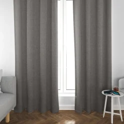 SCHÖNER LEBEN. Vorhang Leinenlook meliert uni schwarz 245cm oder Wunschlänge