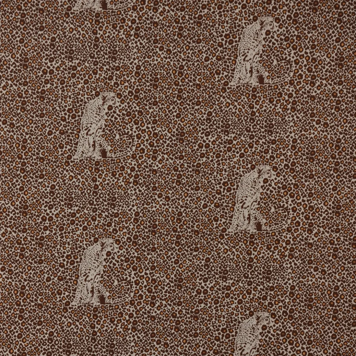 SCHÖNER LEBEN. Vorhang Leinenlook Leoparden natur braun 245cm oder Wunschlänge