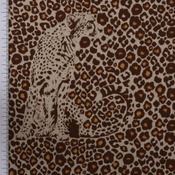 SCHÖNER LEBEN. Vorhang Leinenlook Leoparden natur braun 245cm oder Wunschlänge