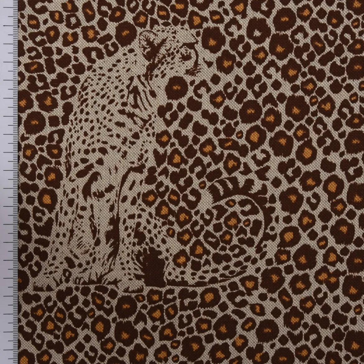 SCHÖNER LEBEN. Vorhang Leinenlook Leoparden natur braun 245cm oder Wunschlänge