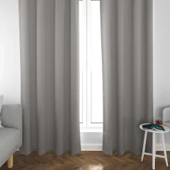 SCHÖNER LEBEN. Vorhang Leinenlook meliert uni grau 245cm oder Wunschlänge