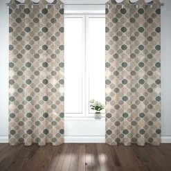 SCHÖNER LEBEN. Vorhang Leinenlook Blätter Blattskelett natur grün goldmetallic 245cm oder Wunschlänge
