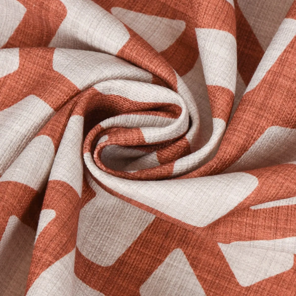 SCHÖNER LEBEN. Vorhang Linien Grafik beige terracotta 245cm oder Wunschlänge