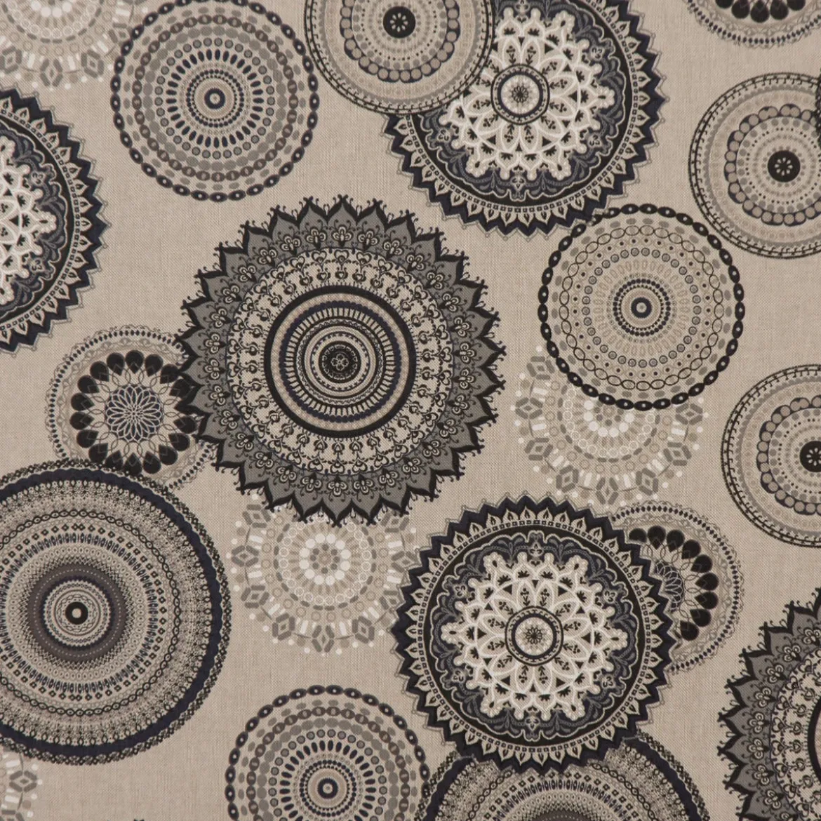 SCHÖNER LEBEN. Vorhang Mandalas natur grau 245cm oder Wunschlänge