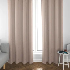 SCHÖNER LEBEN. Vorhang Metallic Blätterranken rosa goldfarbig 245cm oder Wunschlänge