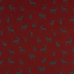 SCHÖNER LEBEN. Vorhang mit Hirschen rot grau 245cm oder Wunschlänge