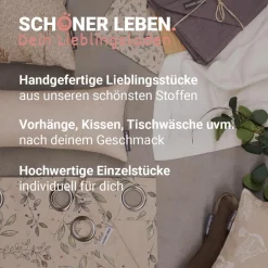 SCHÖNER LEBEN. Vorhang mit Smok-Schlaufenband Blätter 245cm oder Wunschlänge