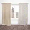 SCHÖNER LEBEN. Vorhang mit Smok-Schlaufenband Schneeflocken beidseitig gold beige 245cm oder Wunschlänge