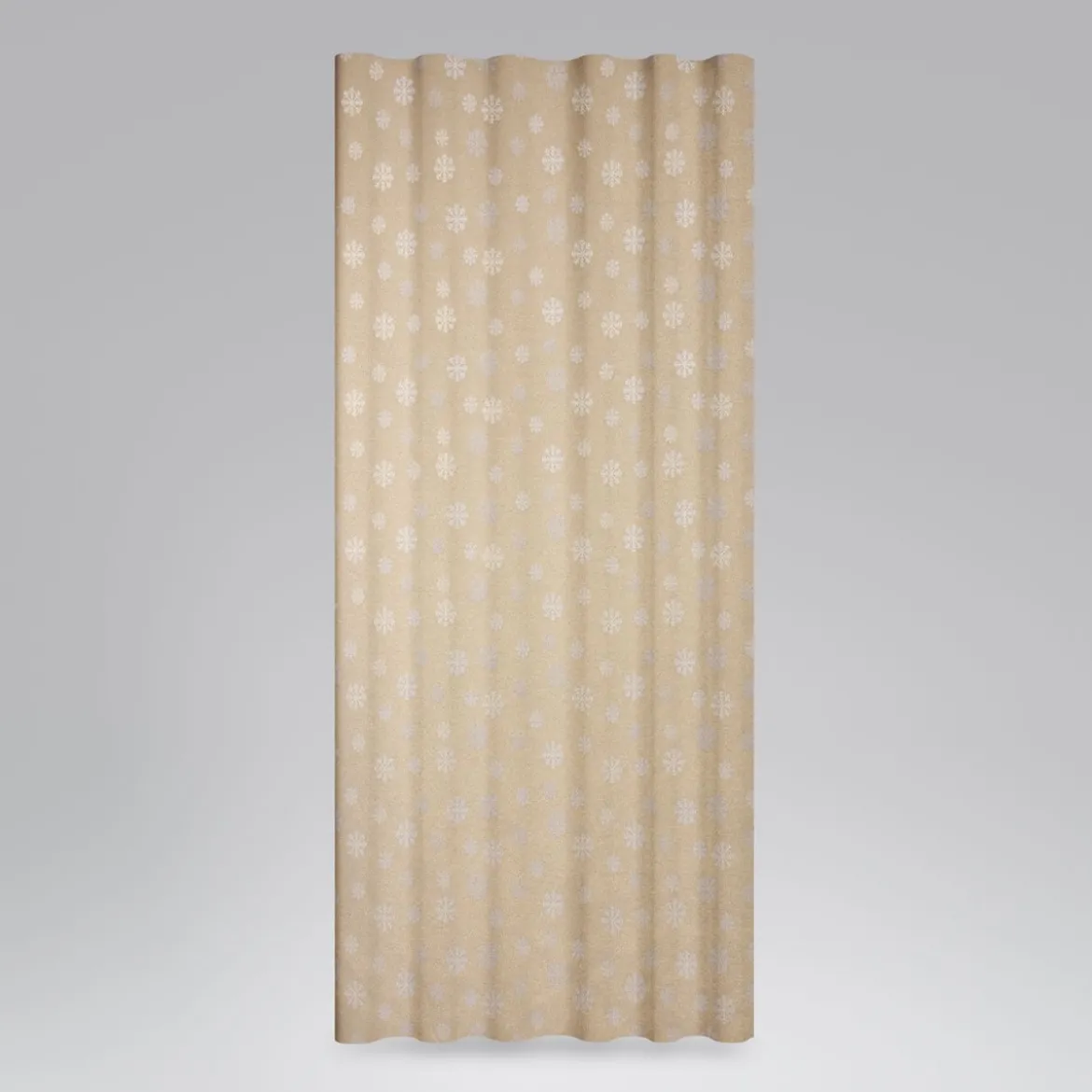SCHÖNER LEBEN. Vorhang mit Smok-Schlaufenband Schneeflocken beidseitig gold beige 245cm oder Wunschlänge