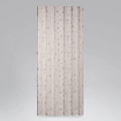 SCHÖNER LEBEN. Vorhang mit Smok-Schlaufenband Schneeflocken beidseitig beige gold 245cm oder Wunschlänge