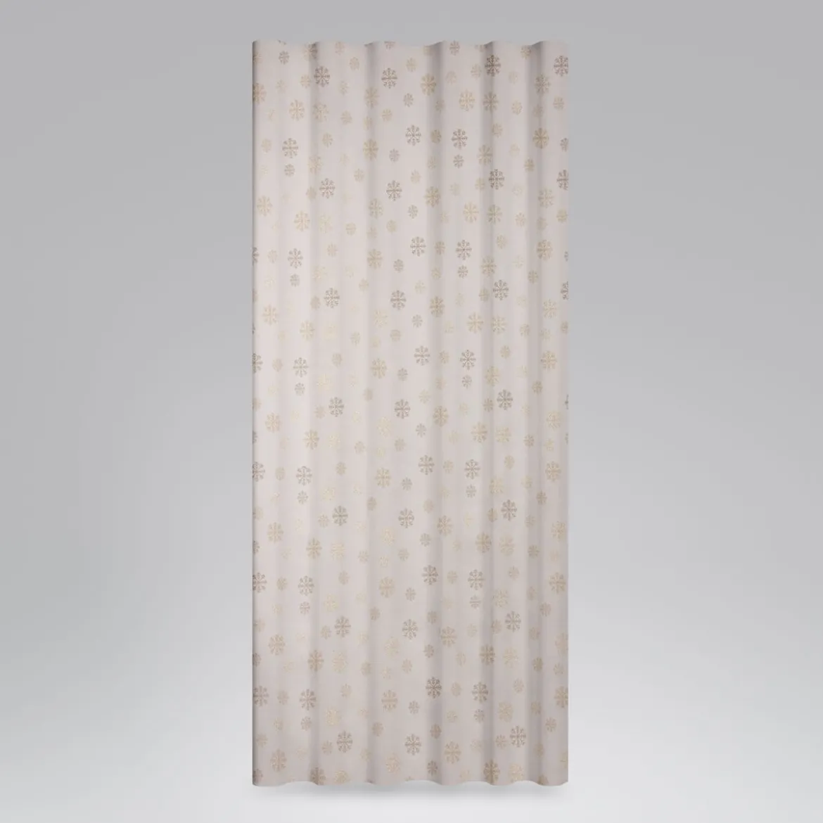 SCHÖNER LEBEN. Vorhang mit Smok-Schlaufenband Schneeflocken beidseitig beige gold 245cm oder Wunschlänge