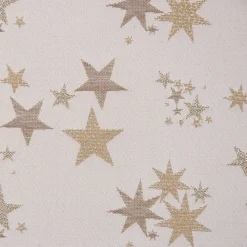 SCHÖNER LEBEN. Vorhang mit Smok-Schlaufenband Sterne beidseitig beige gold 245cm oder Wunschlänge