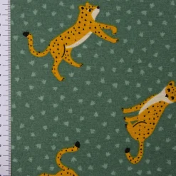 SCHÖNER LEBEN. Vorhang Ottoman Leopard Punkte grün gelb 245cm oder Wunschlänge
