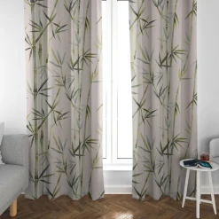 SCHÖNER LEBEN. Vorhang Pacific Bambus dunkel-beige grün 245cm oder Wunschlänge