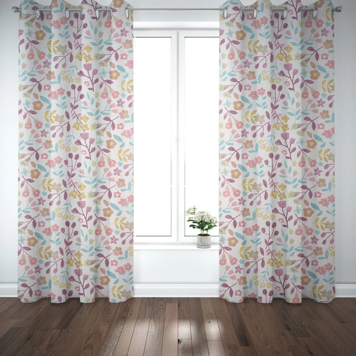 SCHÖNER LEBEN. Vorhang Panama Betty Parma Violet Blumen lila 245cm oder Wunschlänge