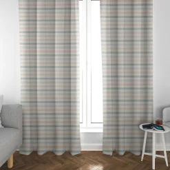 SCHÖNER LEBEN. Vorhang Pastell Streifen Querstreifen ecru mintgrün vanille 245cm oder Wunschlänge