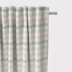 SCHÖNER LEBEN. Vorhang Pastell Streifen Querstreifen ecru mintgrün vanille 245cm oder Wunschlänge
