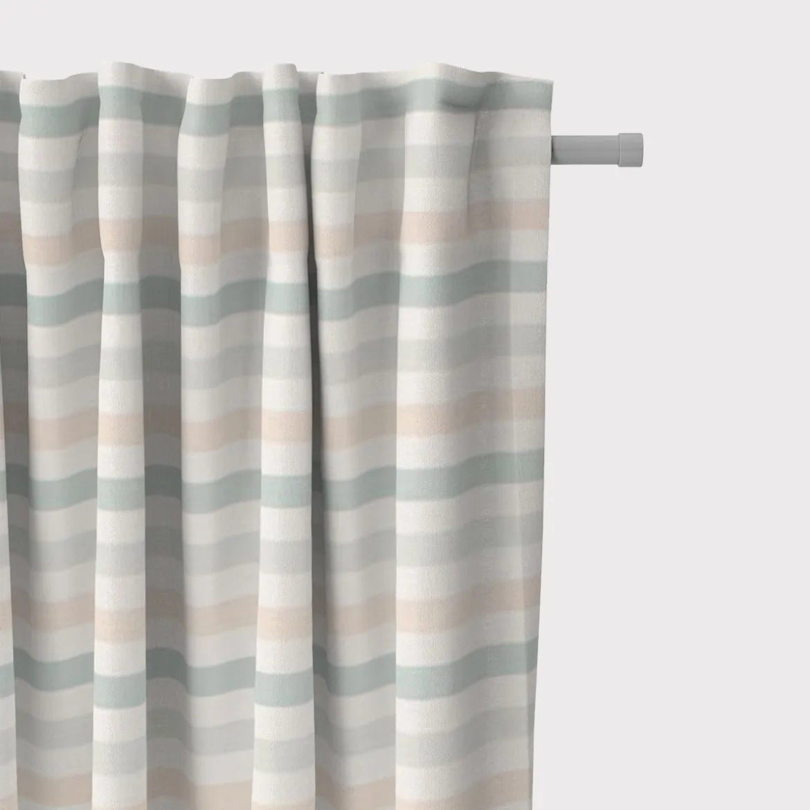 SCHÖNER LEBEN. Vorhang Pastell Streifen Querstreifen ecru mintgrün vanille 245cm oder Wunschlänge