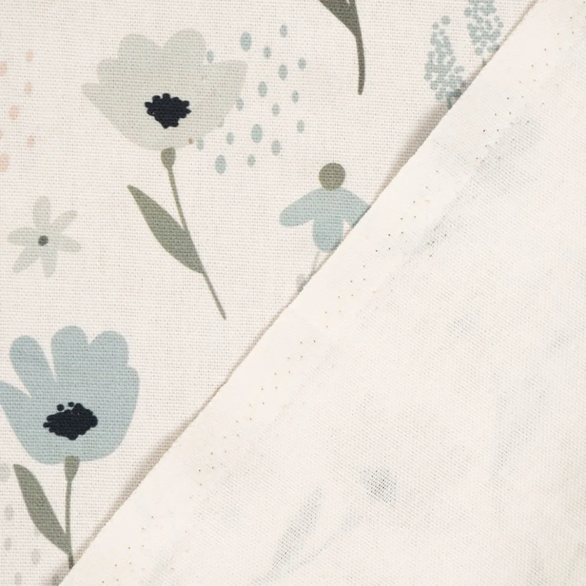 SCHÖNER LEBEN. Vorhang Pastell Blumen ecru mintgrün vanille 245cm oder Wunschlänge
